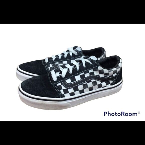 VANS OFF THE WALL Youth Size US 3 Black & White Checkered Suede SKATE Ca… - Picture 1 of 8